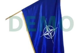Drapel NATO pentru interior, satin cu dubla fata material lucios
