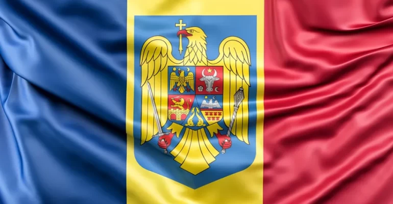 Drapele cu Stema Romaniei brodata interior/exterior